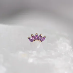 Bella Marquise Fan with Amethyst Threadless End