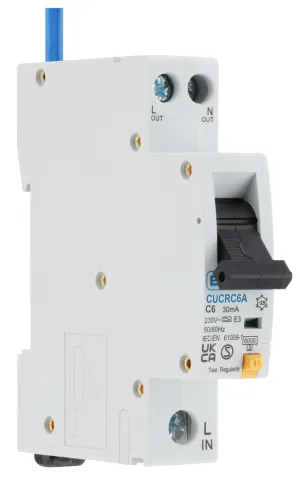 BG CUCRC6A 6A SP 1 Module C Curve 6kA 30mA Type A Compact RCBO