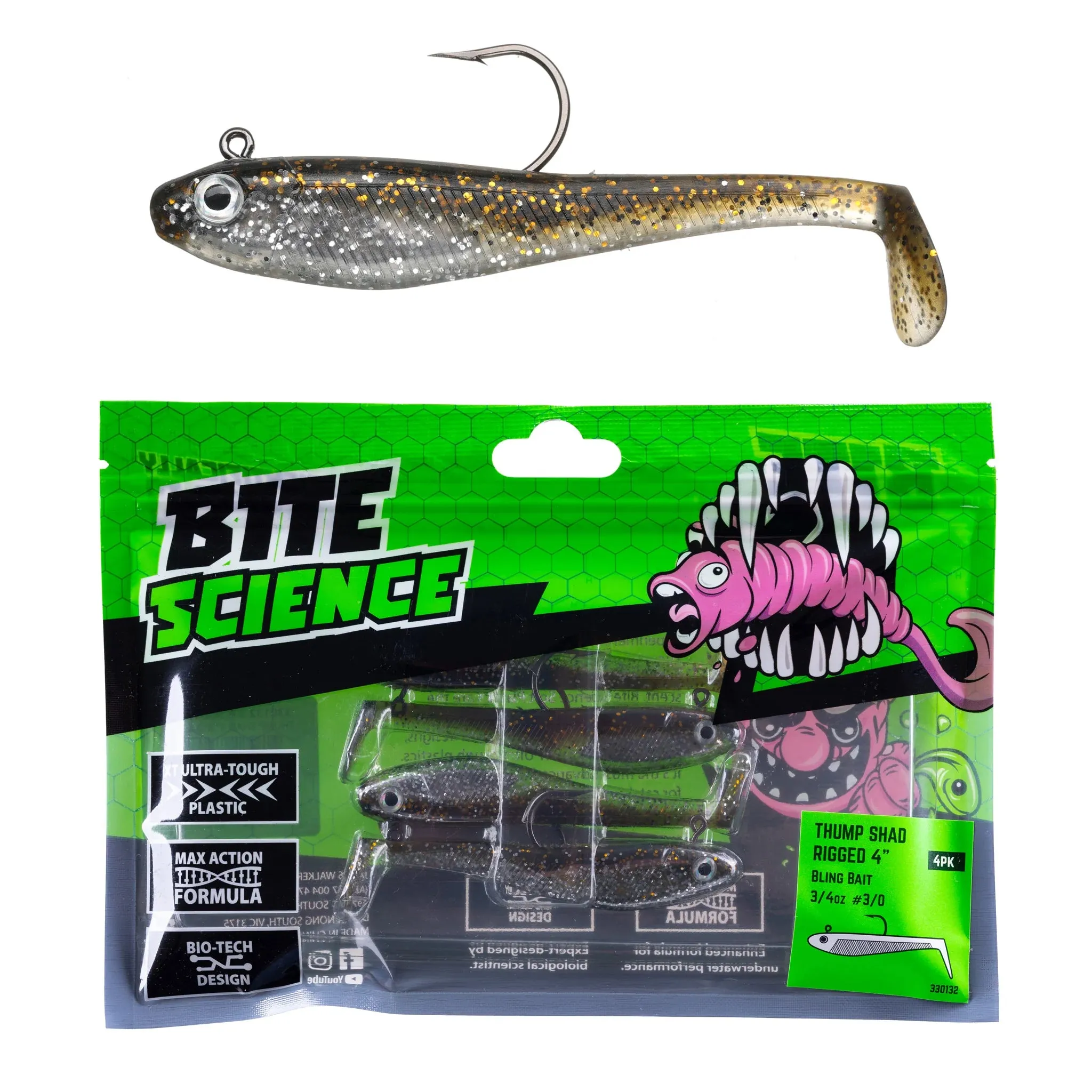 Bite Science Thump Shad Rigged 4in