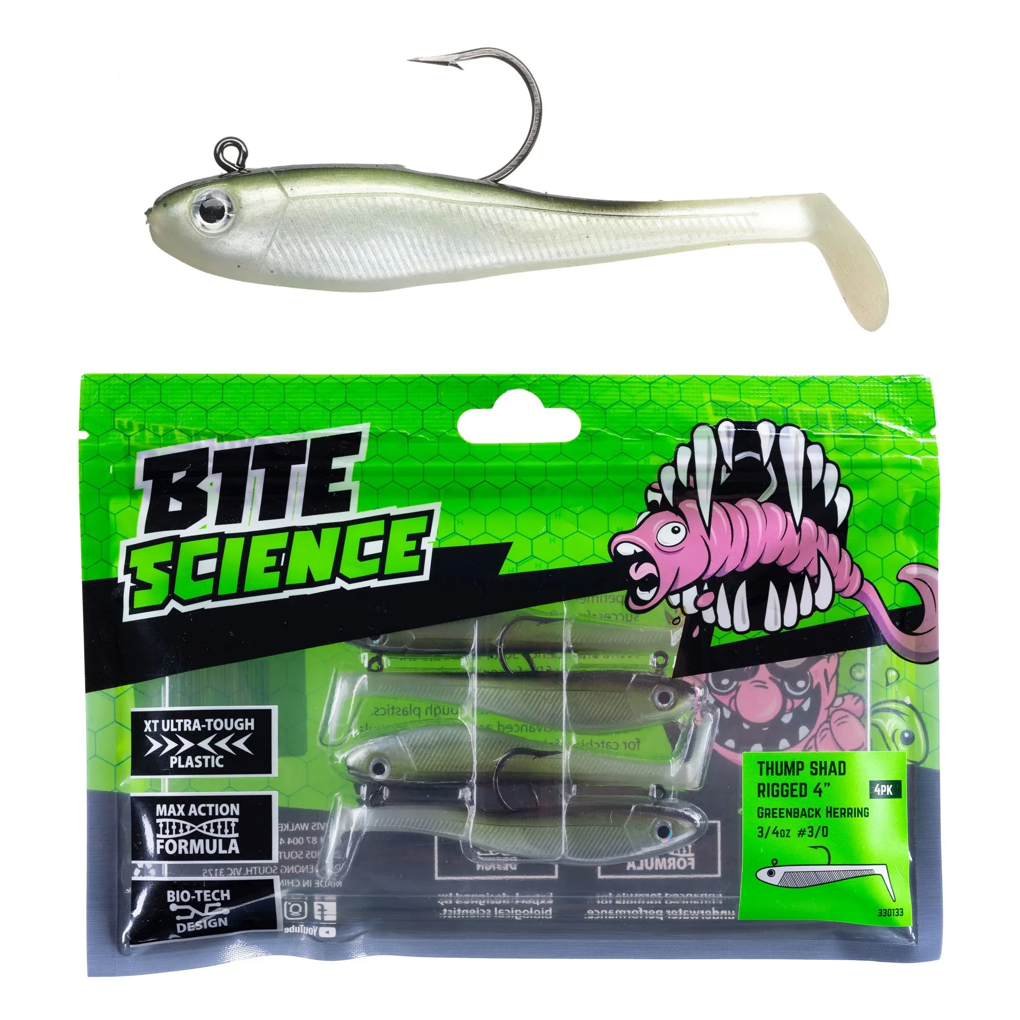 Bite Science Thump Shad Rigged 4in
