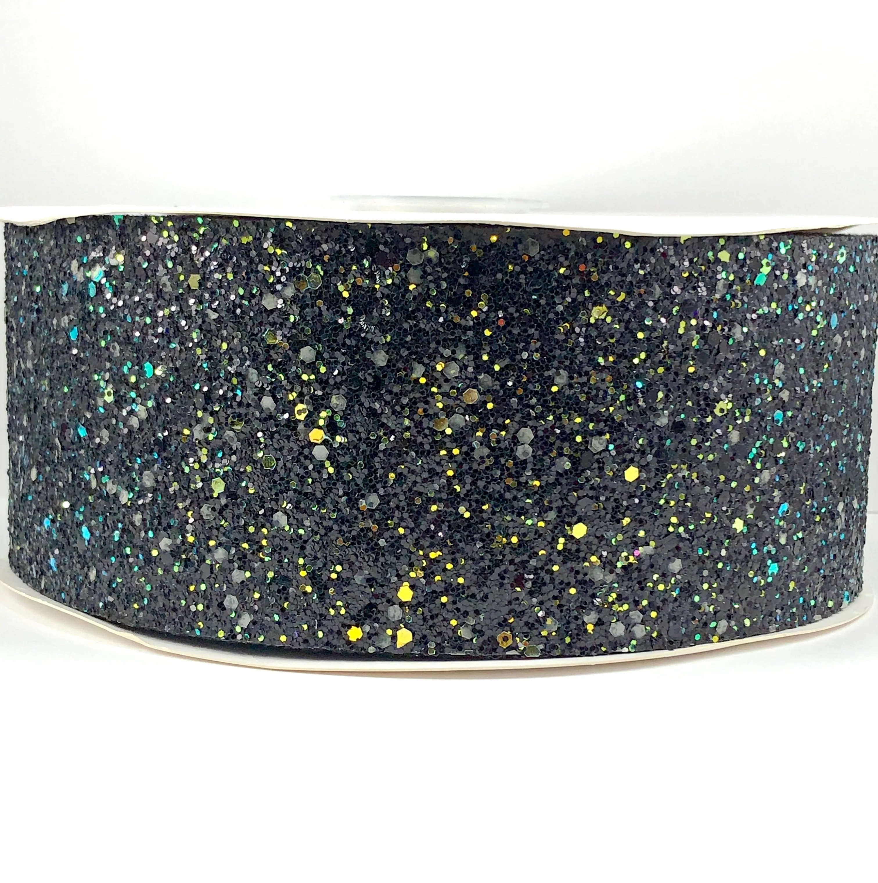 Black & Gold Chunky 3" Glitter Ribbon