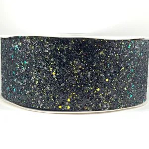Black & Gold Chunky 3" Glitter Ribbon