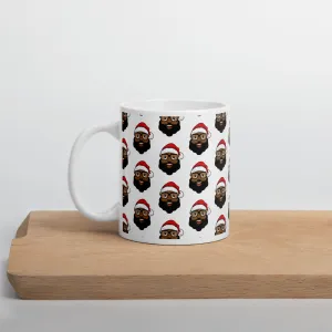 Black Santa White glossy mug