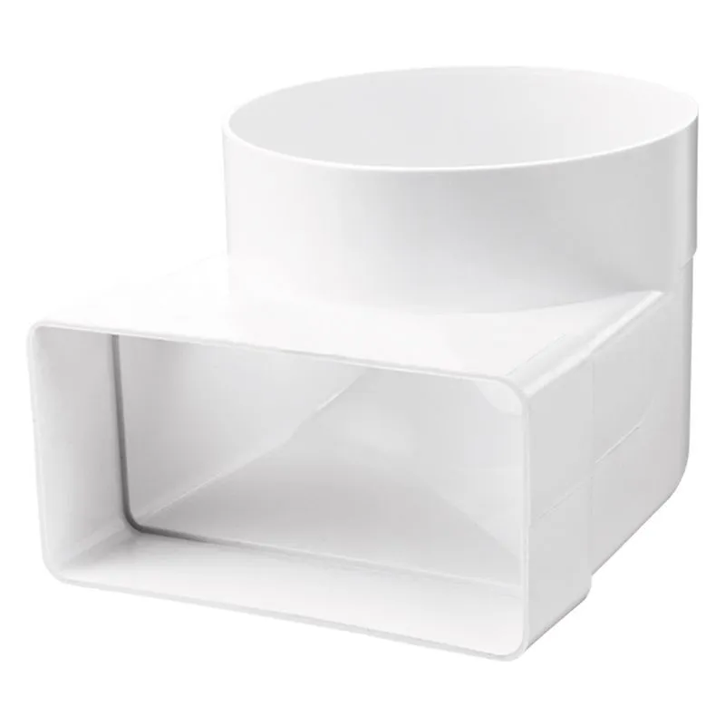 Blauberg Flat Plastic Ducting to Round Angled Transformer 220x90 - 125mm