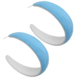 Blue Glossy Hoop Earrings