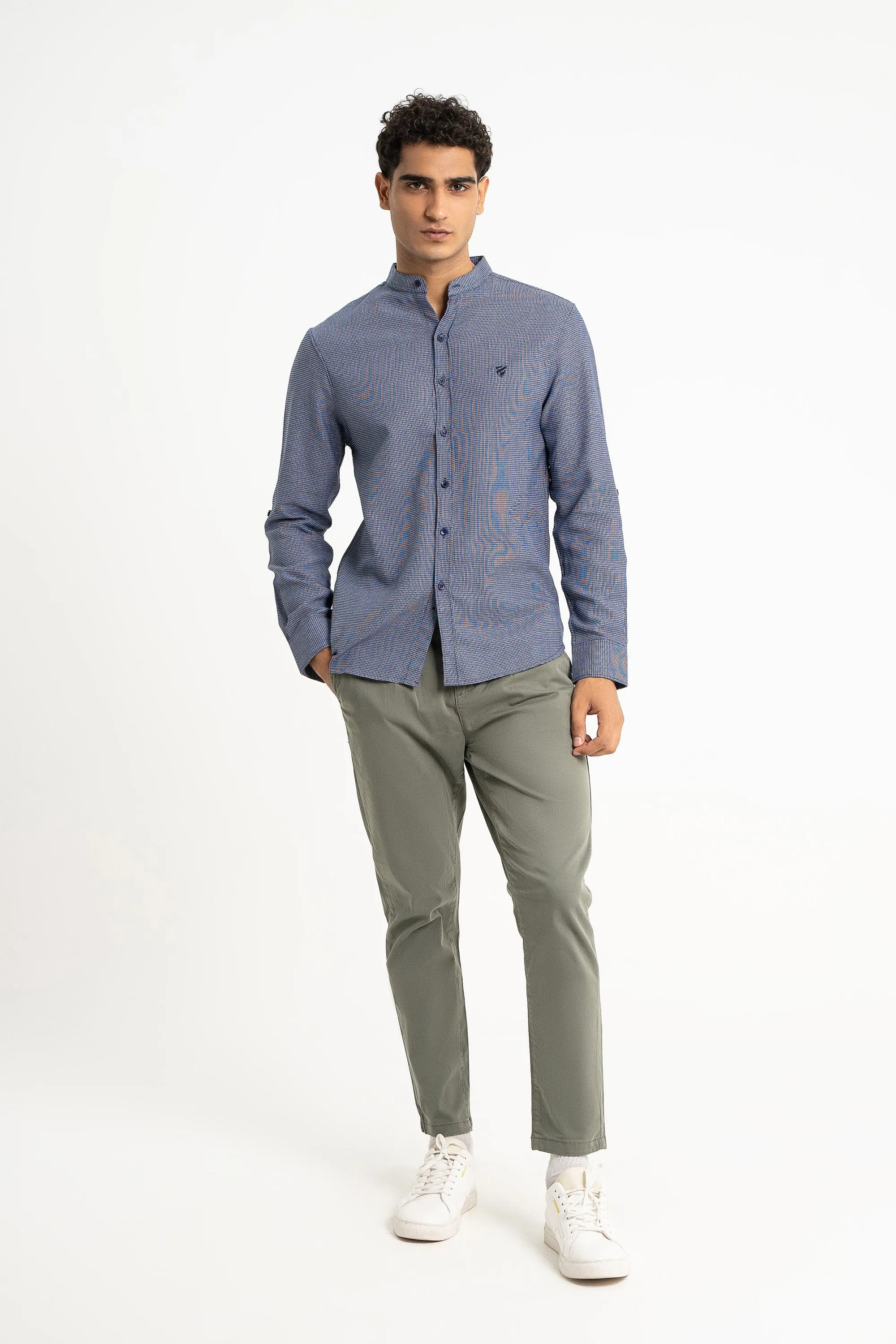 Blue Jacquard Shirt