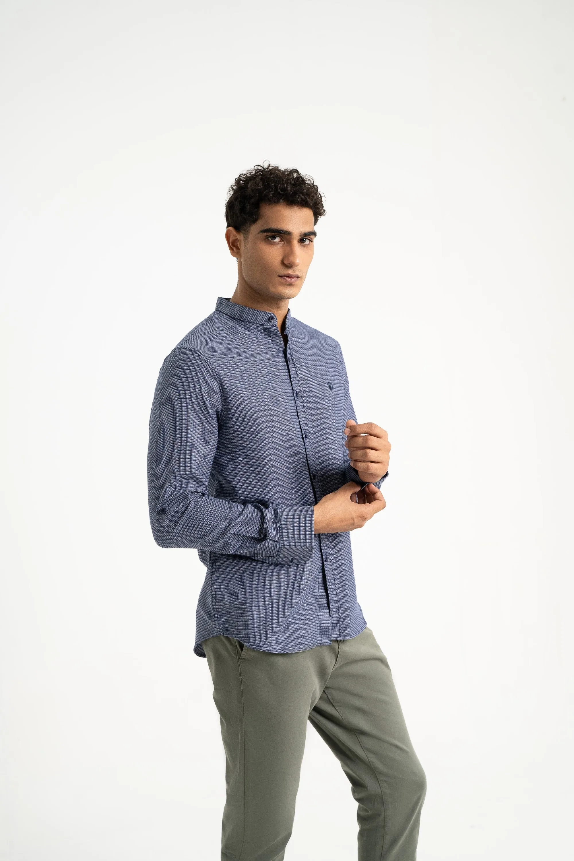 Blue Jacquard Shirt
