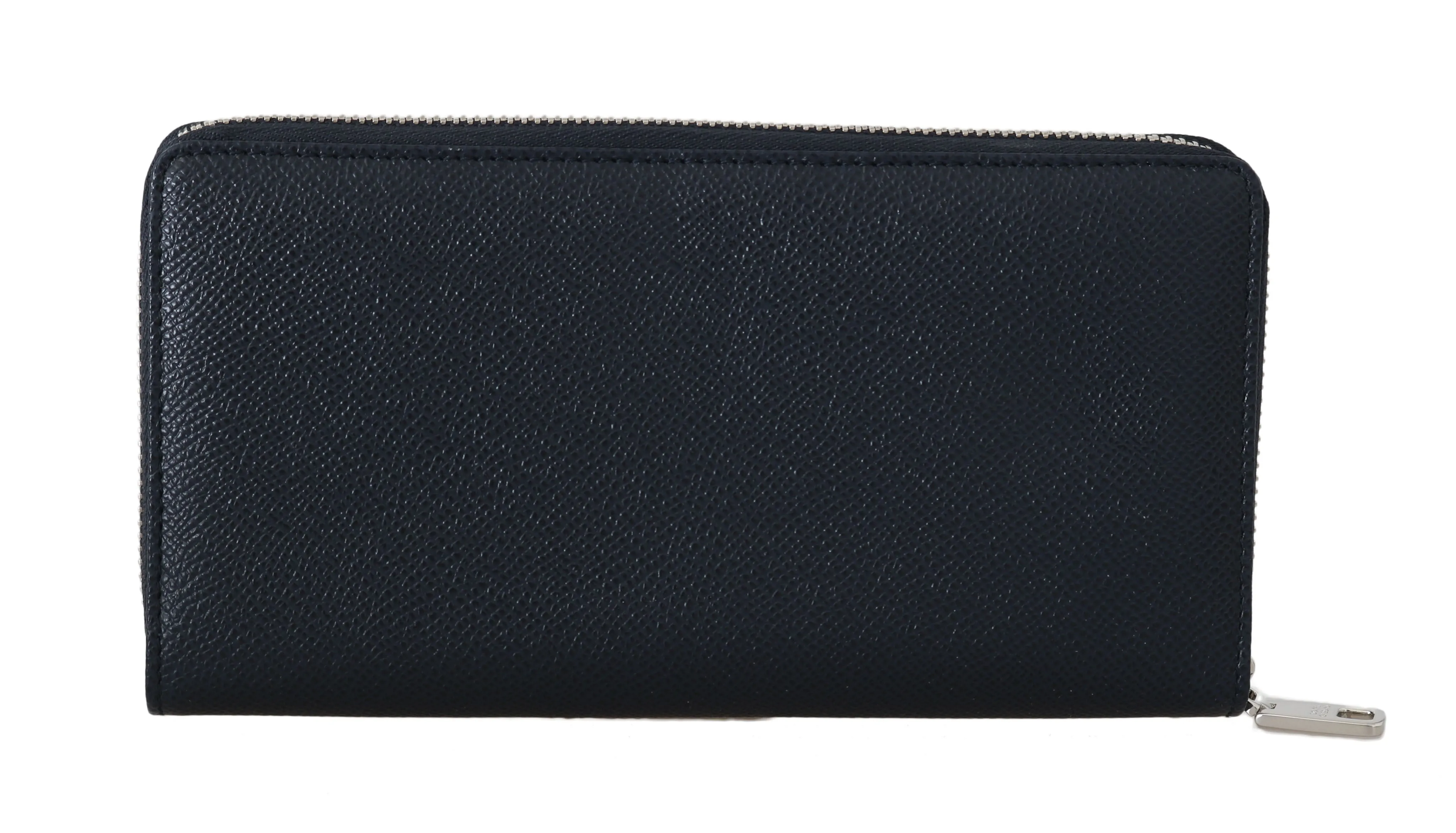 Blue Leather Dauphine Continental Mens Zipper Wallet