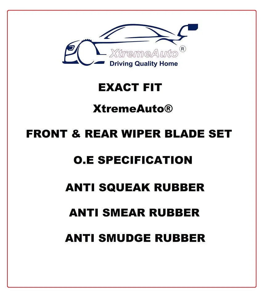 Bmw 3 Series/M3 E36 Compact 1994-2001 Xtremeauto® Front/Rear Window Windscreen Replacement Wiper Blades