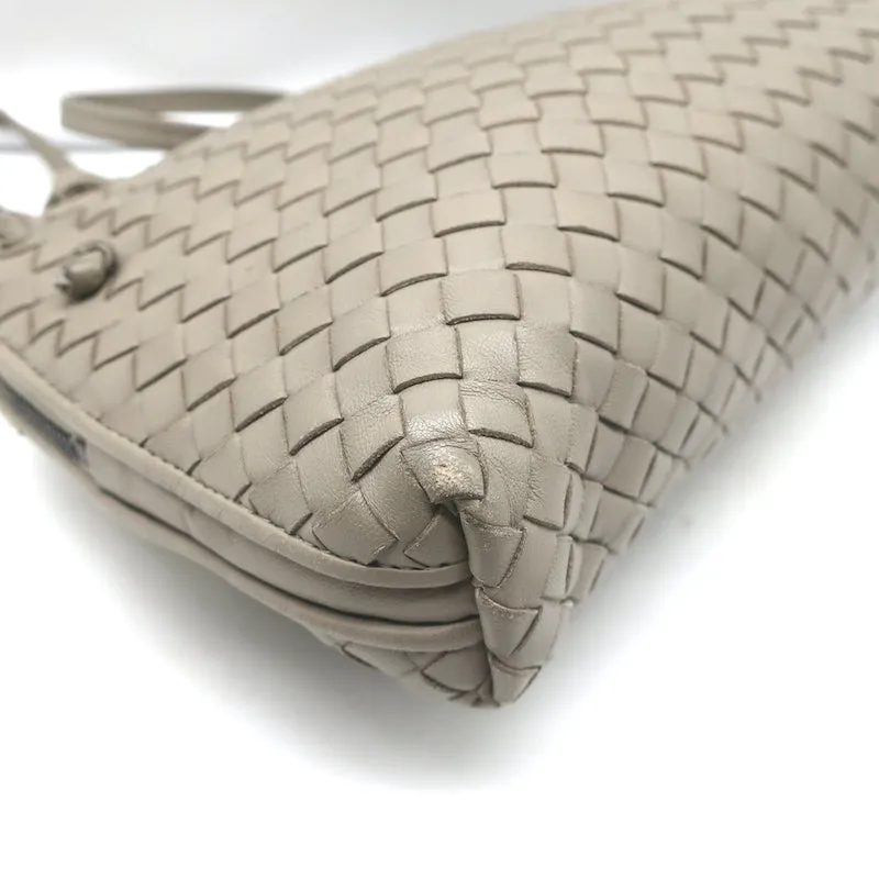 Bottega Veneta Nodini Intrecciato Crossbody Bag Taupe Leather