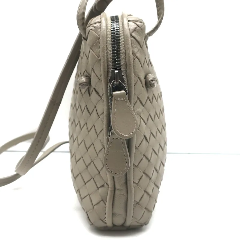 Bottega Veneta Nodini Intrecciato Crossbody Bag Taupe Leather