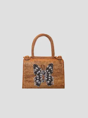 Butterfly Top Handle Box Woven Bag