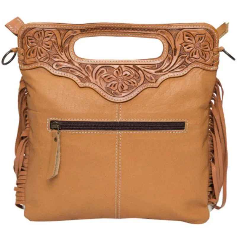 Cali Cowhide with Leather Tooling Bag