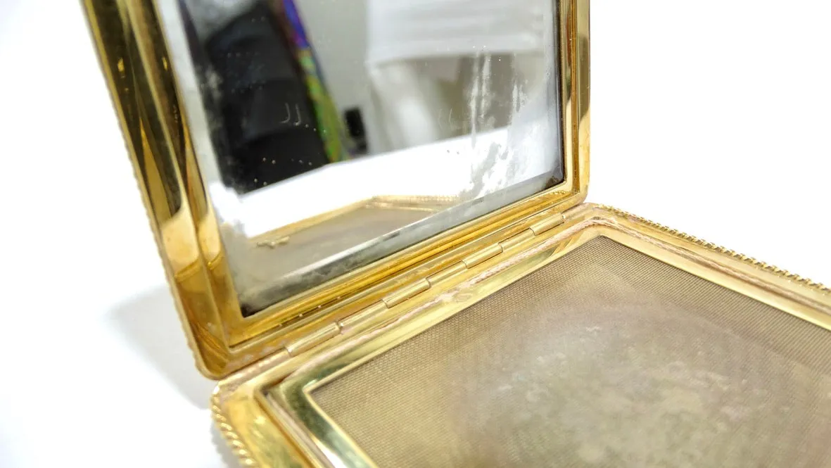Cartier 18k 750 Yellow Gold and Diamond Compact
