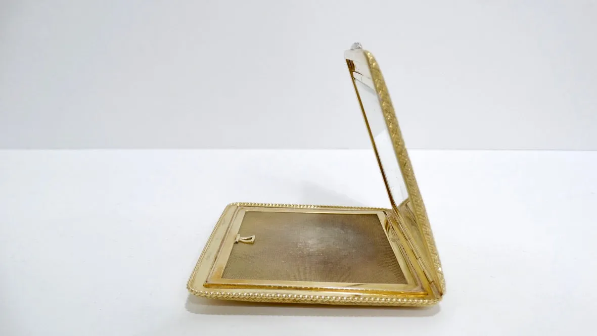 Cartier 18k 750 Yellow Gold and Diamond Compact
