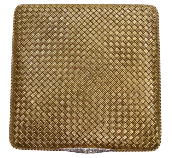 Cartier 18k 750 Yellow Gold and Diamond Compact