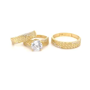 Carved & Shiny Wedding Trio -65112/13
