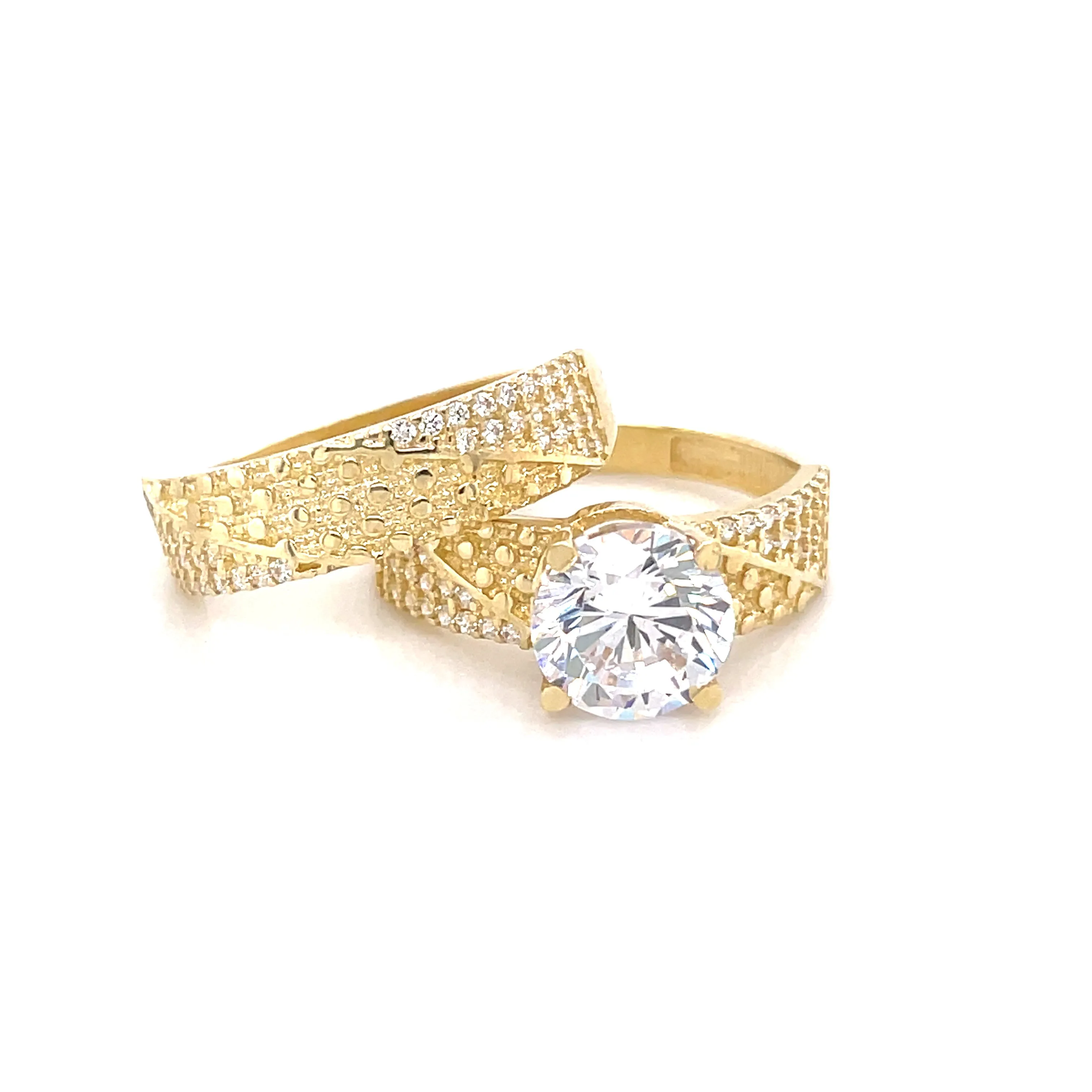 Carved & Shiny Wedding Trio -65112/13