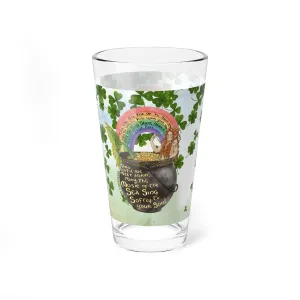 Celtic Clover Mermaid Pint Glass, 16oz