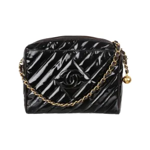 Chanel Black Patent Chain Crossbody Bag