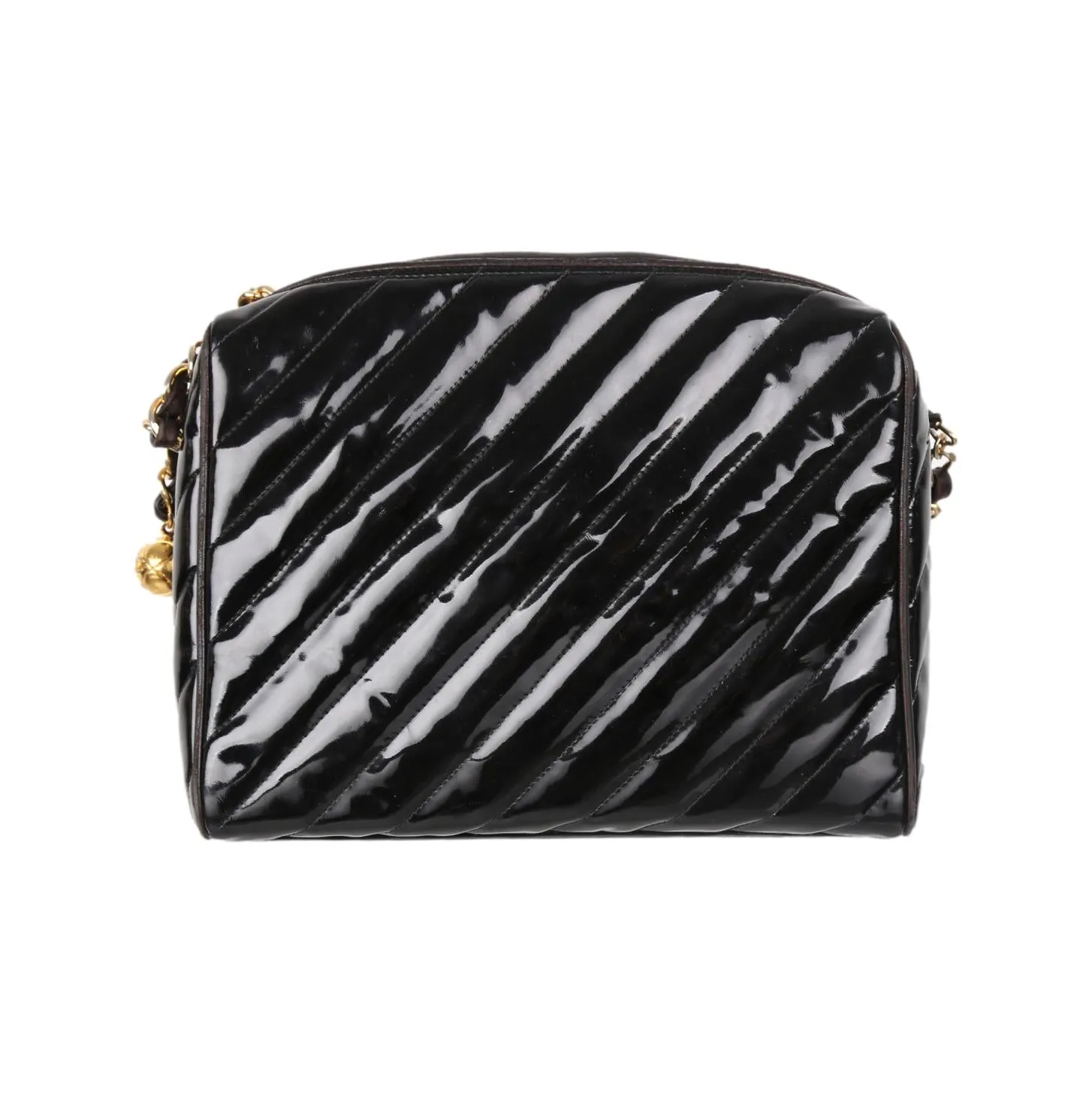 Chanel Black Patent Chain Crossbody Bag