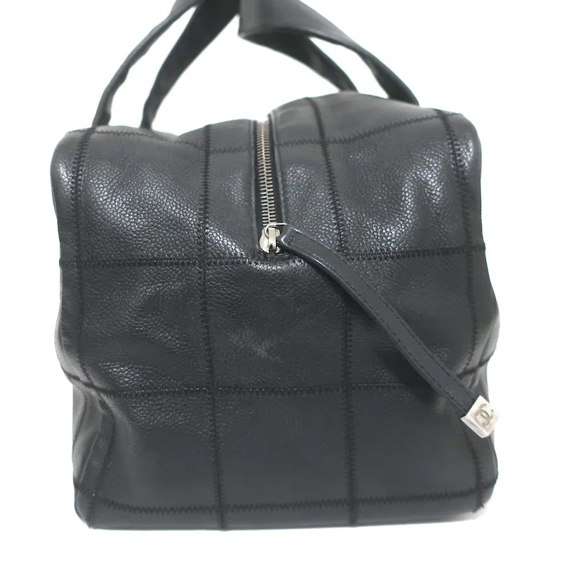 Chanel Chocolate Bar Boston Bag Black Caviar Leather