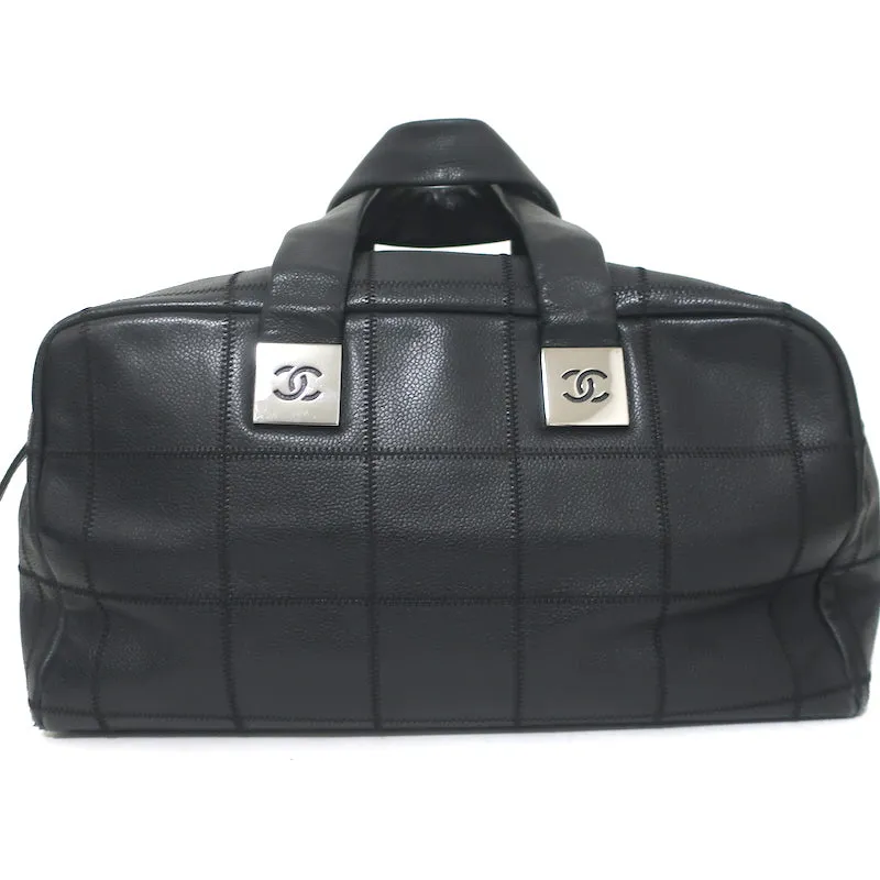 Chanel Chocolate Bar Boston Bag Black Caviar Leather