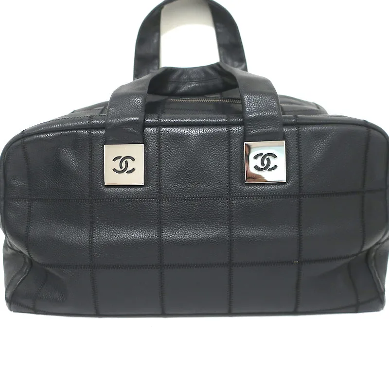 Chanel Chocolate Bar Boston Bag Black Caviar Leather
