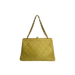 Chanel Lime Green Quilted Shoulder Bag