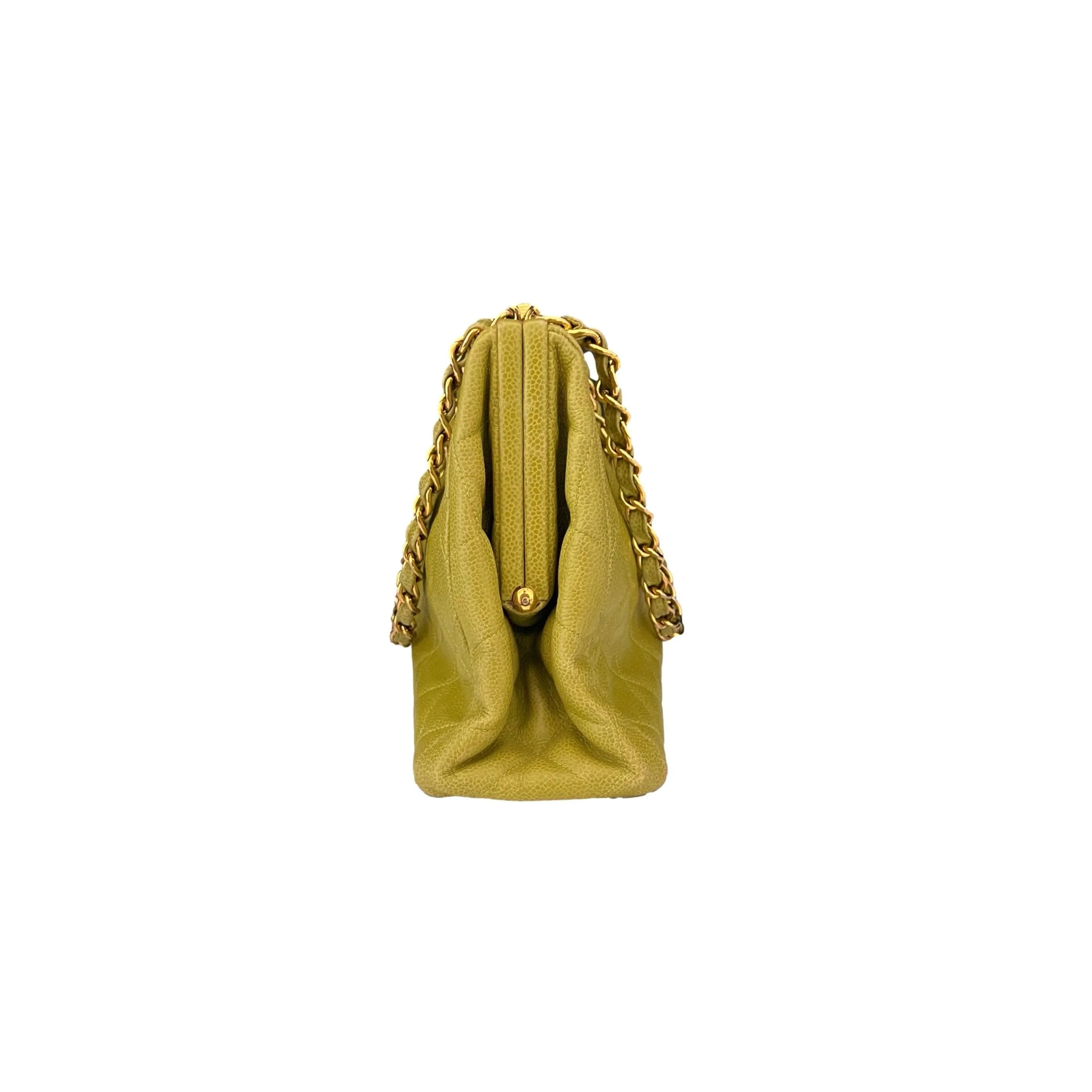 Chanel Lime Green Quilted Shoulder Bag