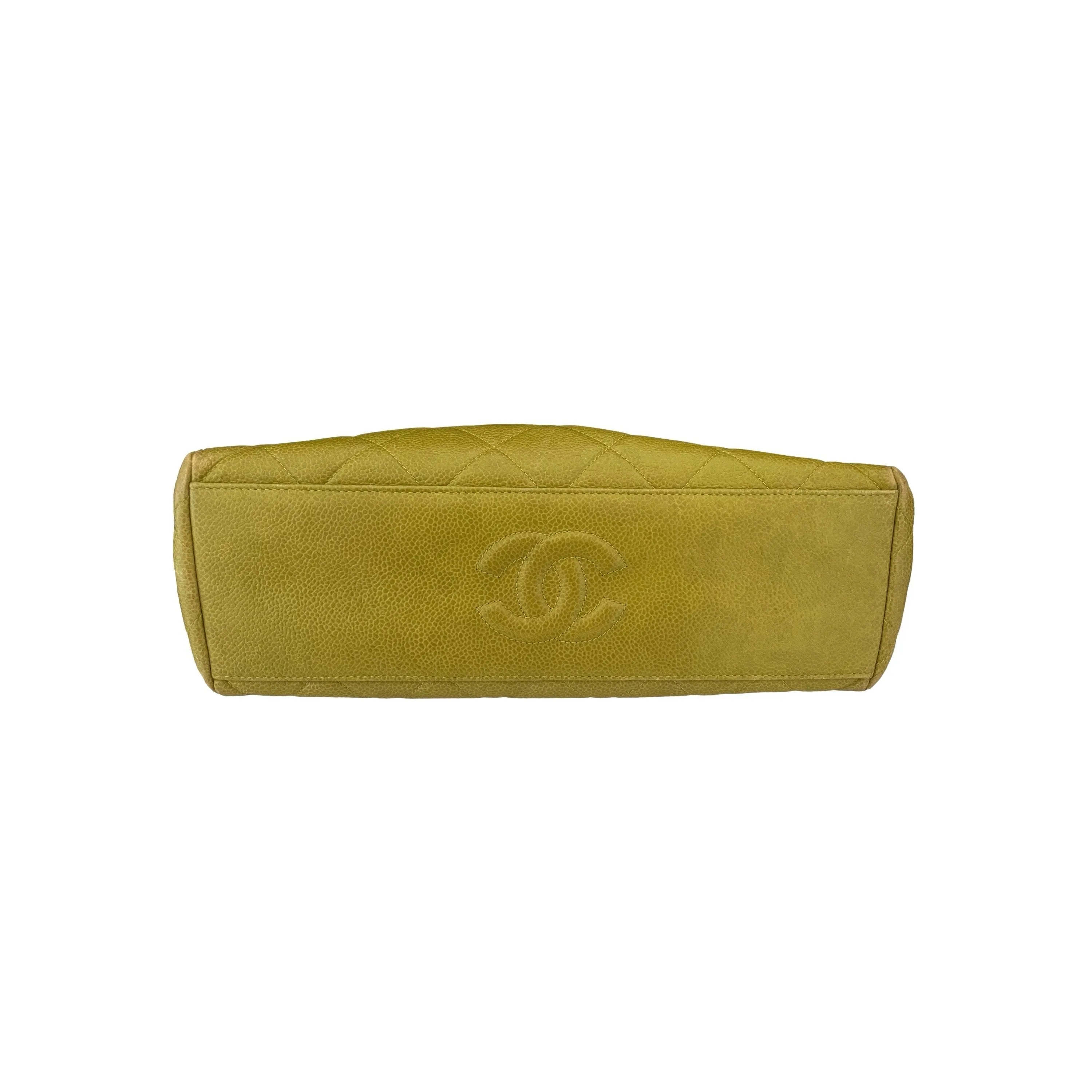 Chanel Lime Green Quilted Shoulder Bag
