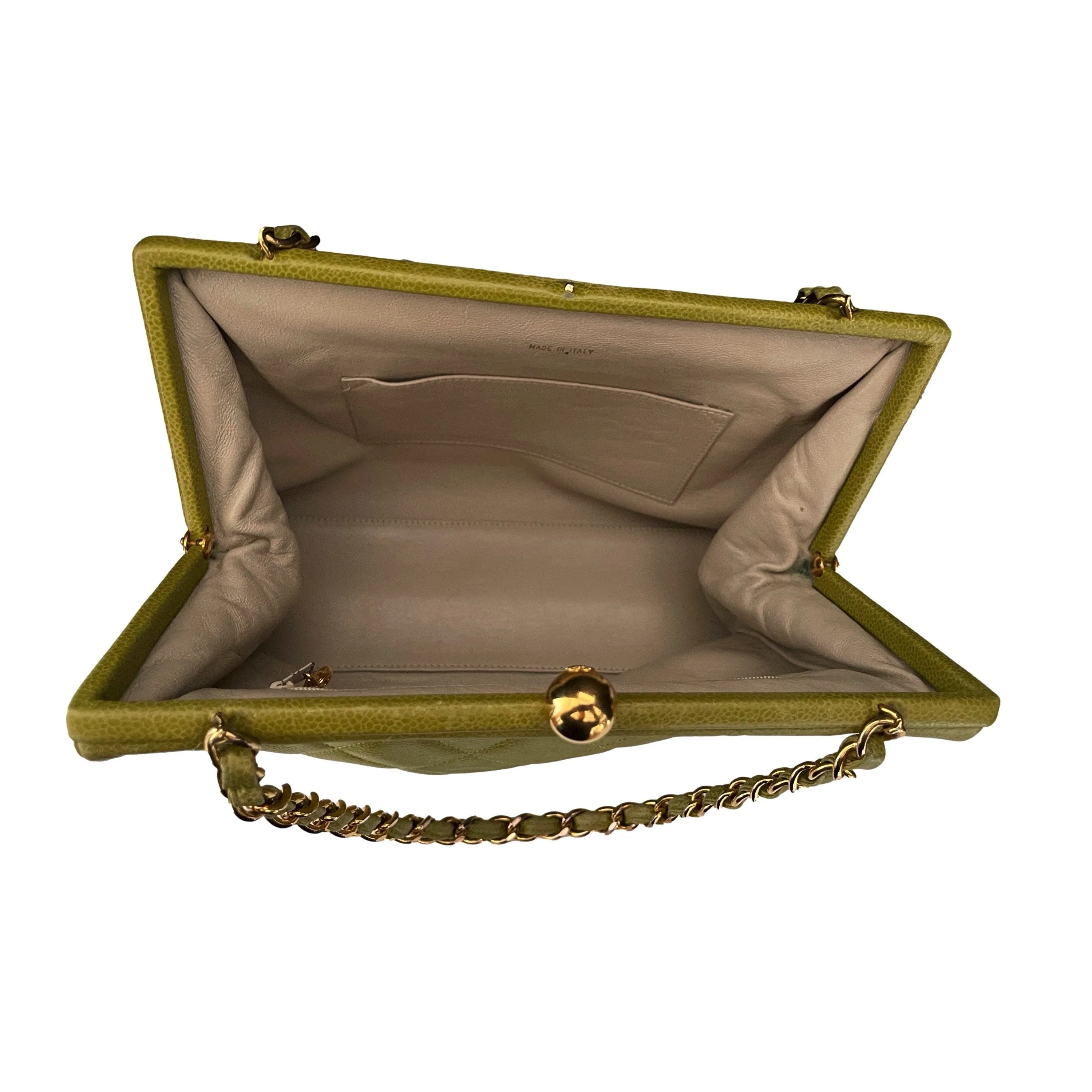 Chanel Lime Green Quilted Shoulder Bag