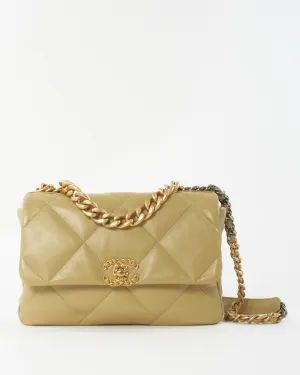 Chanel Pistacchio Green Leather Large Chanel 19 Bag