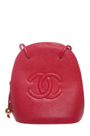 Chanel Vintage 1994-1996 Red Caviar Rounded Tote