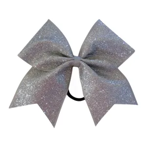Chixx Glitter Flake Cheer Bow - Silver Glitter Flake