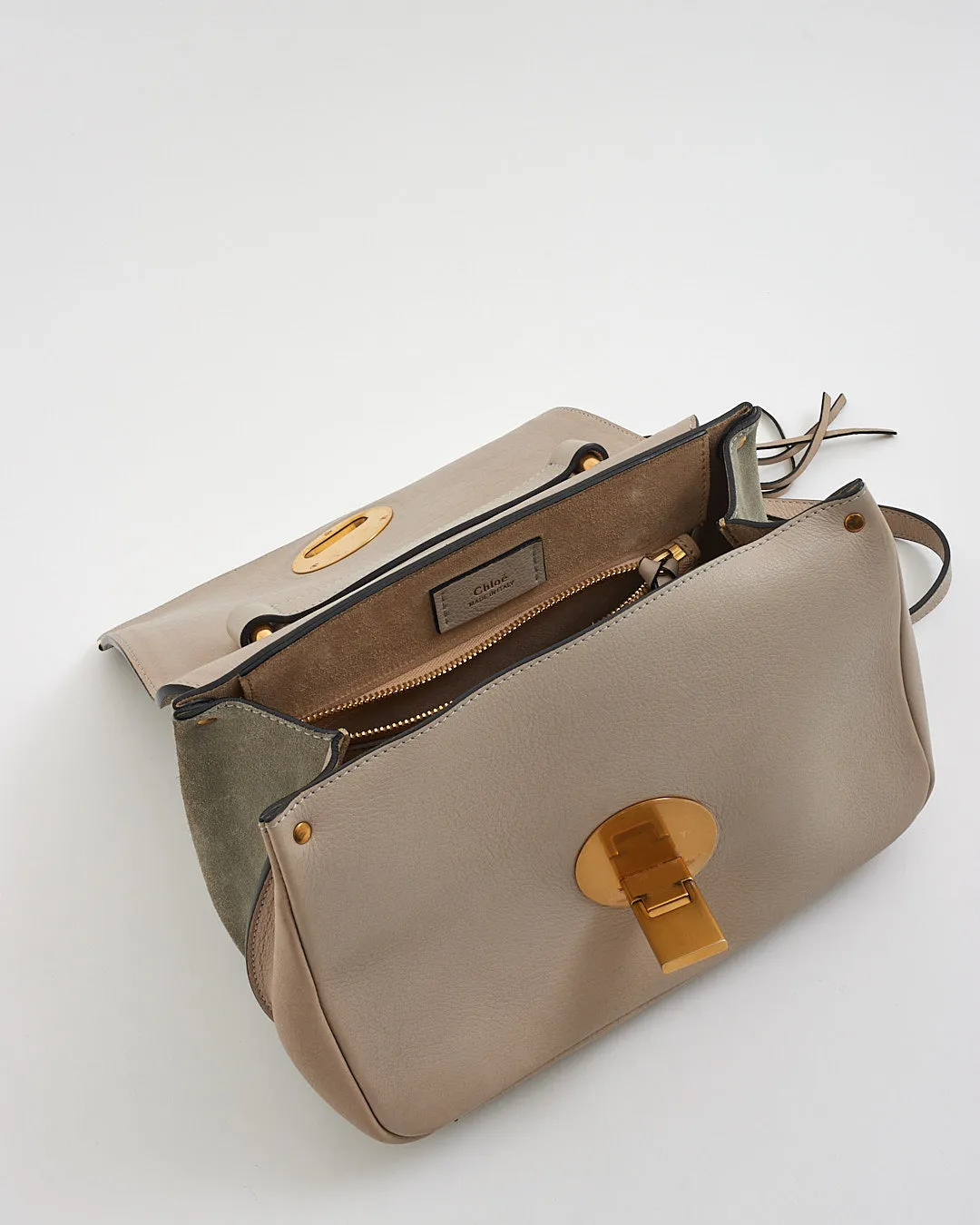 Chloé Grey Leather and Suede Indy Shoulder Bag