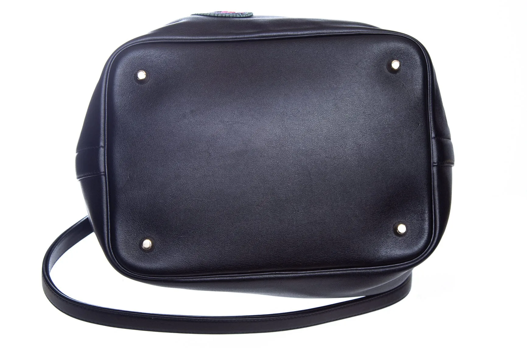 Christian Dior DIORIFIC Black Leather Patch Tote W/ Pouchette