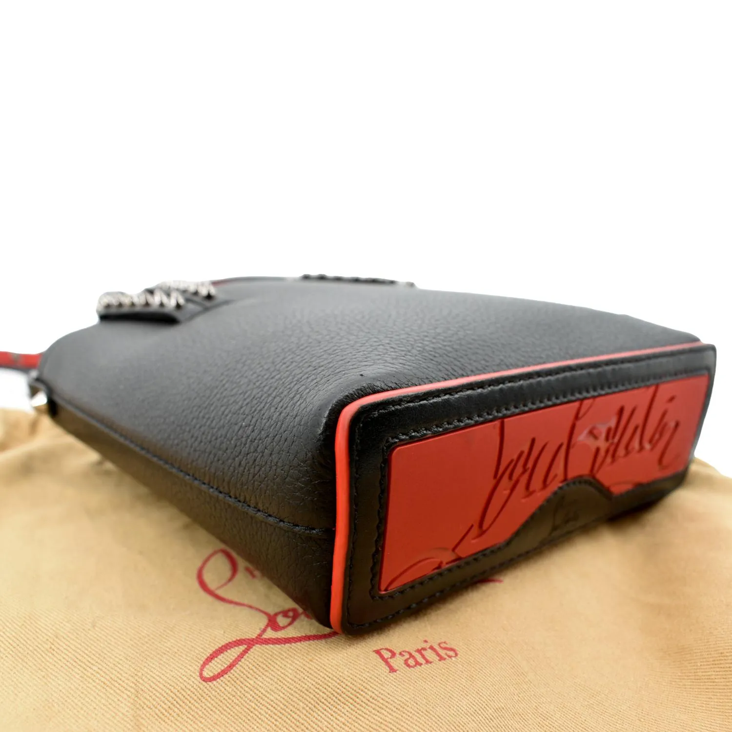 CHRISTIAN LOUBOUTIN Cabata Mini Leather Tote Bag Black