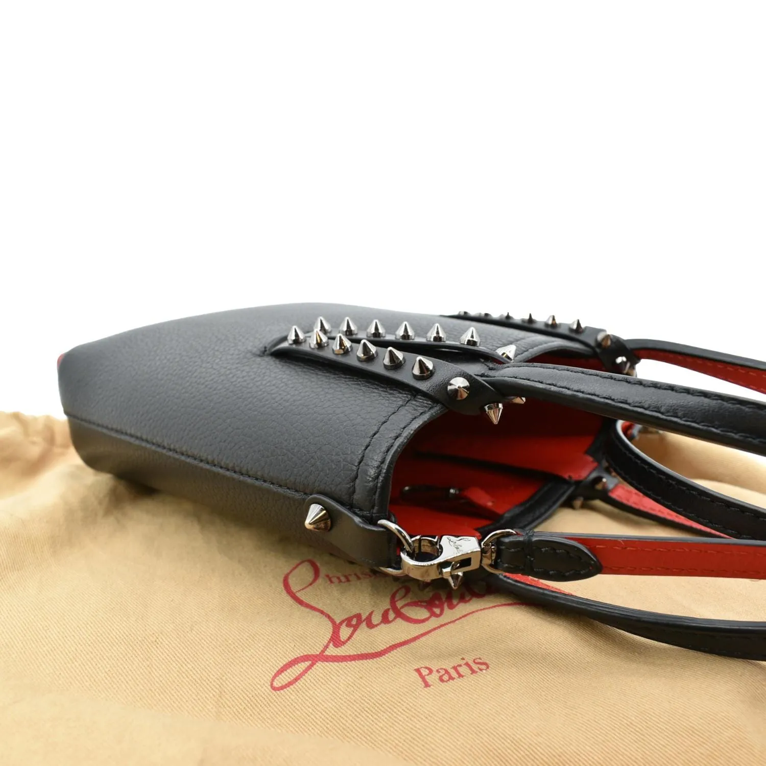 CHRISTIAN LOUBOUTIN Cabata Mini Leather Tote Bag Black