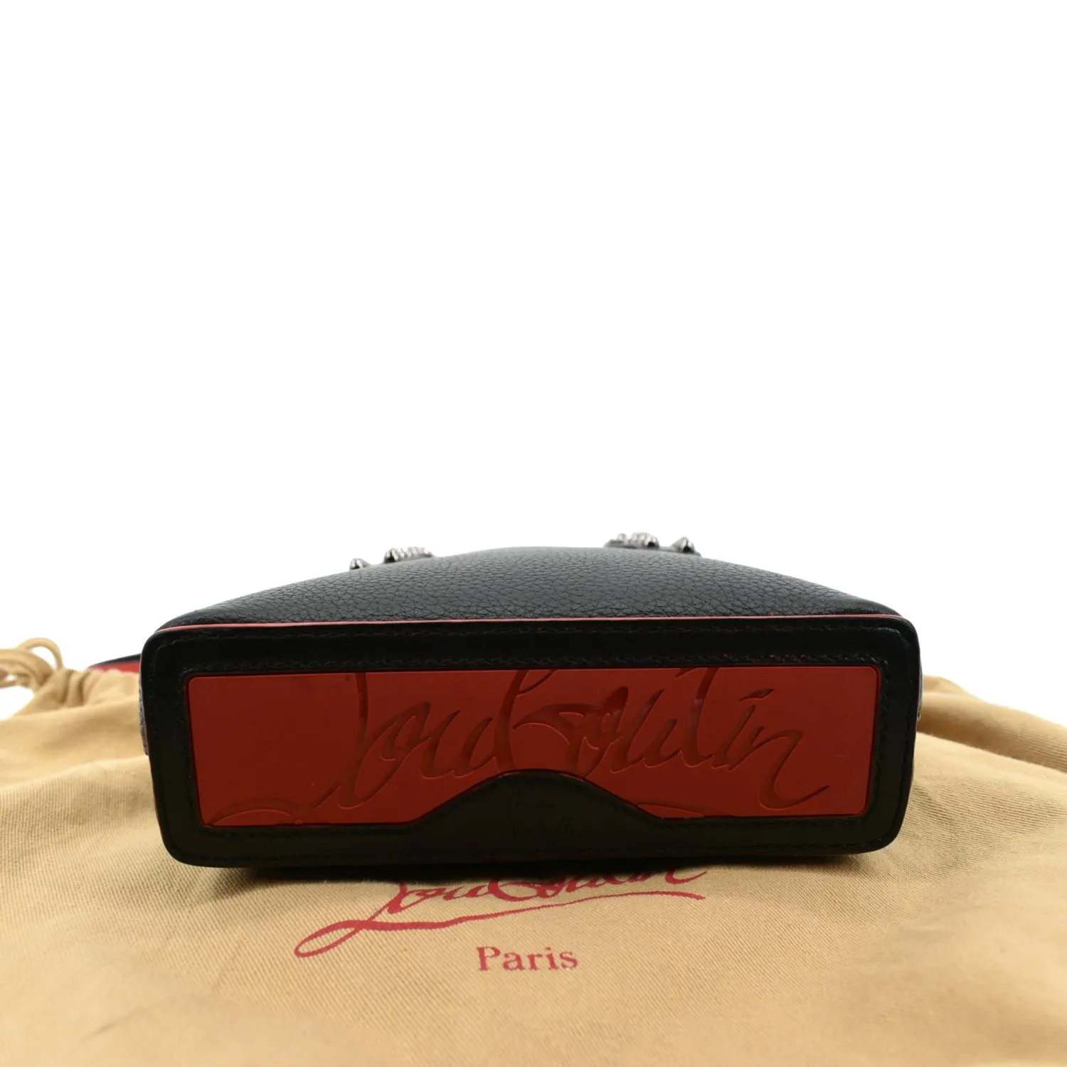 CHRISTIAN LOUBOUTIN Cabata Mini Leather Tote Bag Black