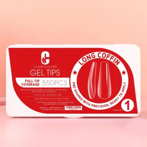 Clara Color - Full Cover Gel Tips - #01 Long Coffin 550pcs