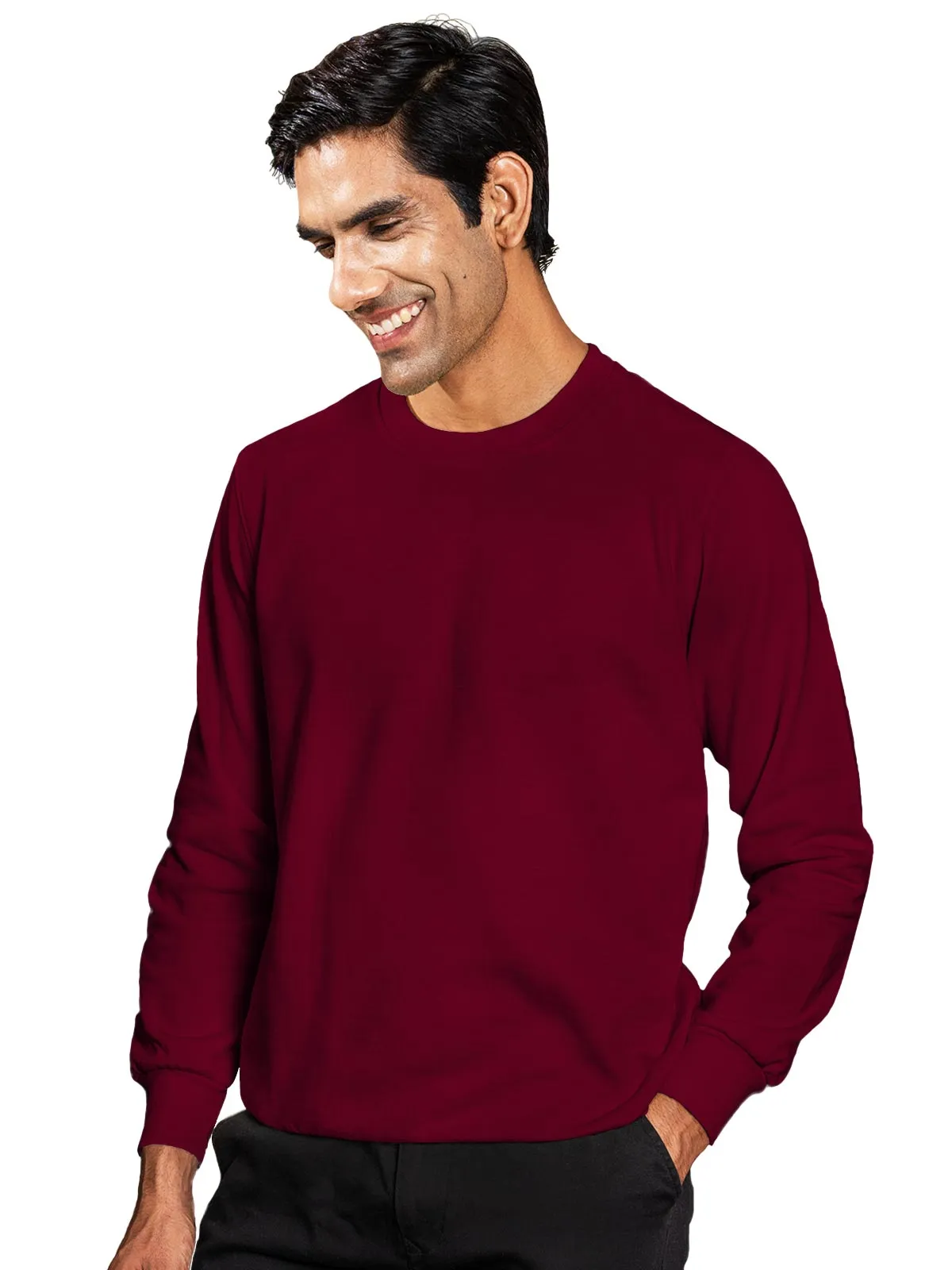 Claret Red Plain Sweatshirt