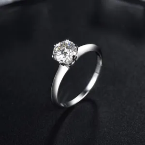 Classic Six Claw Setting with Knife Edge Shank, 1.00ct Round Cut