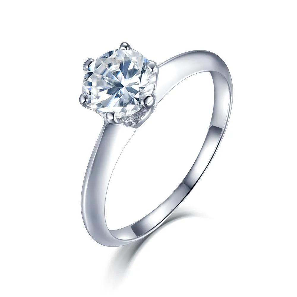 Classic Six Claw Setting with Knife Edge Shank, 1.00ct Round Cut