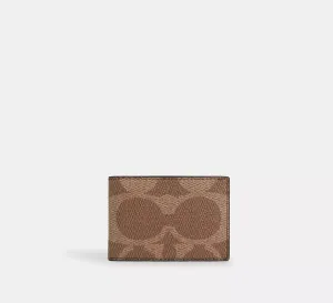 Compact Billfold Wallet In Blocked Signature Canvas