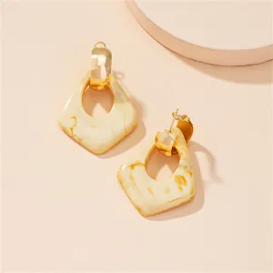 Cream Resin & 18K Gold-Plated Chain Dangle Earring