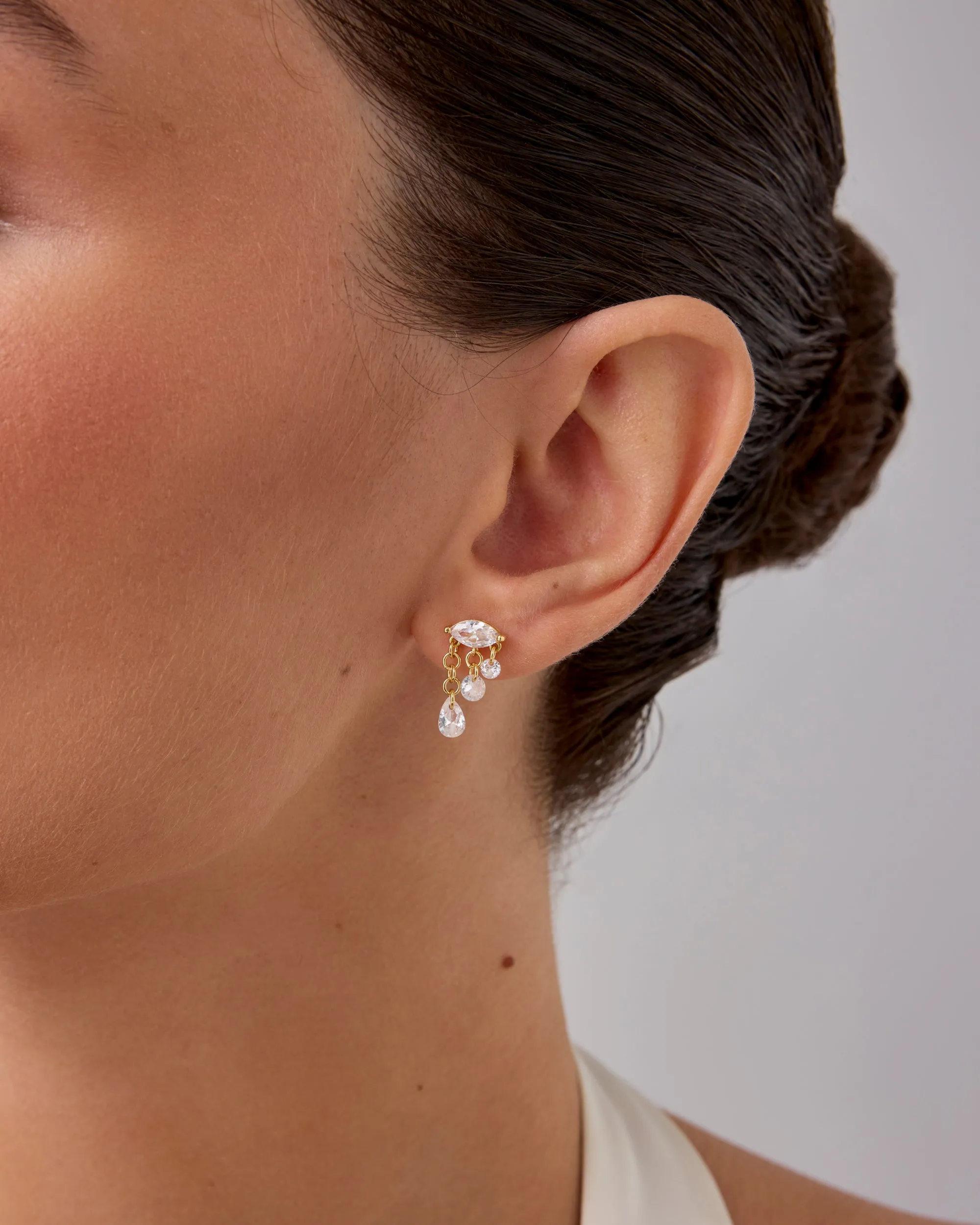 Crying Dangle Studs