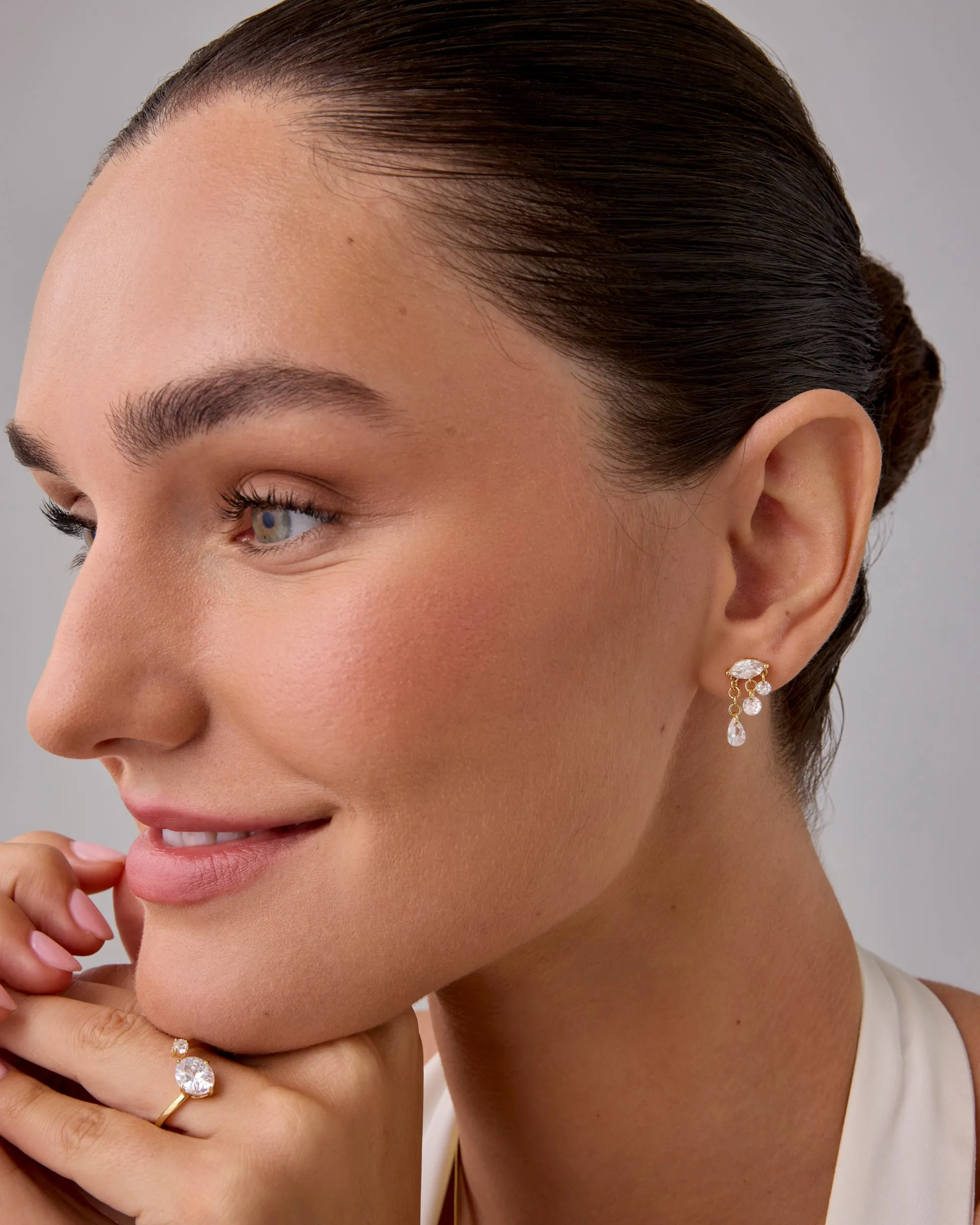 Crying Dangle Studs