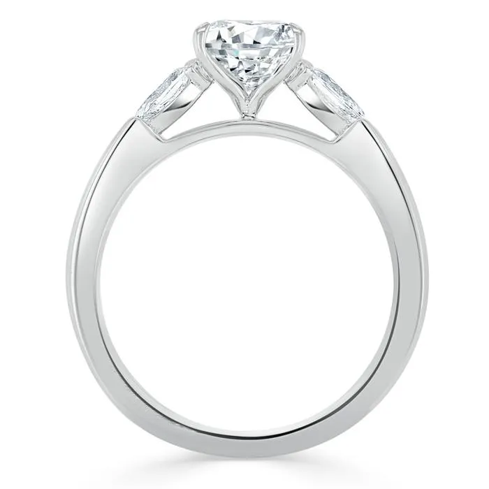Cushion Cut Moissanite 3 Stone Engagement Ring