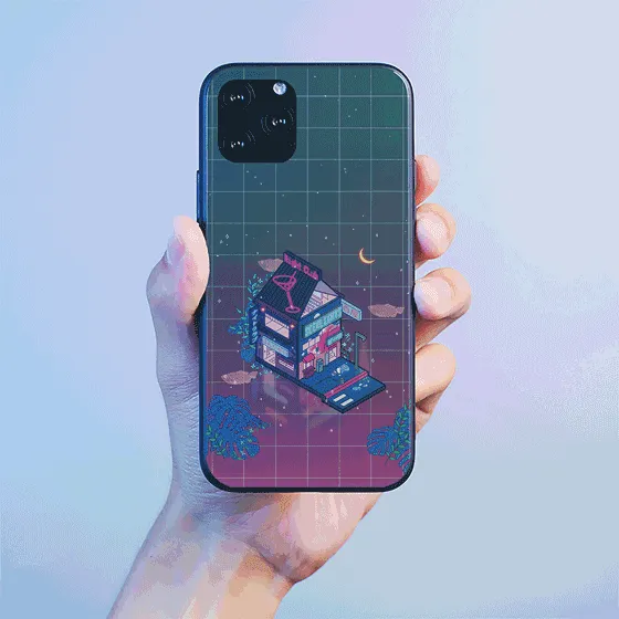 Cyberpunk Peach Drink LED Case for iPhone